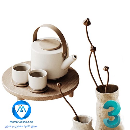 دانلود آبجکت رایگان قوری و لیوان برای تری دی مکس